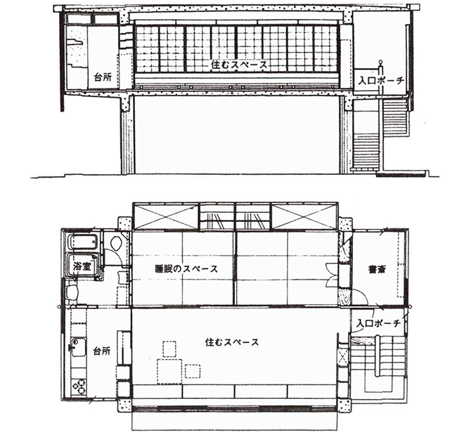 四本柱の家